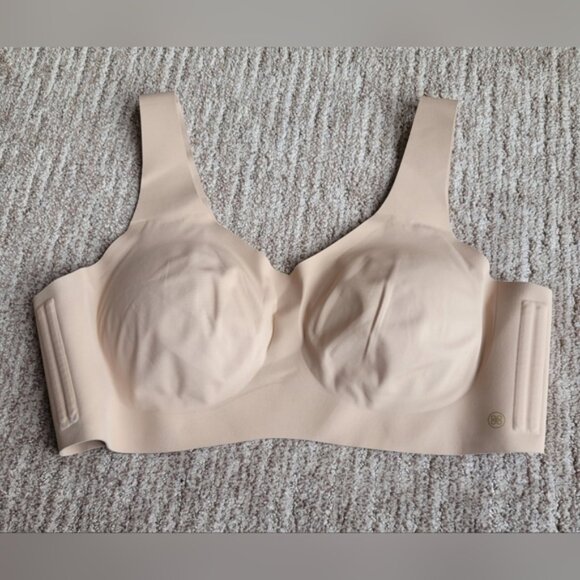 Honeylove V-Neck Bra Pullover Hardware Wire Free Removeavble Pads Nude Plus 1x - Picture 1 of 11